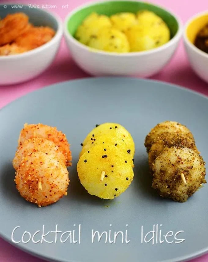 Cocktail Mini Idlis, Diwali recipes, Indian